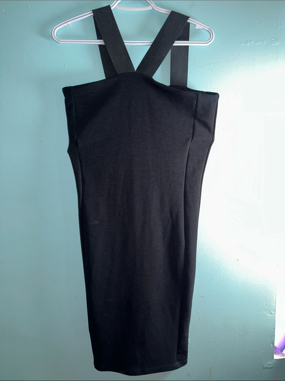 ANDREA FENZI Black Midi Sheath Dress with Wide Straps